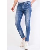 Local Fanatic Broek met Verfspatten Heren Slim Fit - 1063 - Blauw