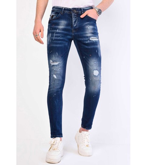 Local Fanatic Blauwe Heren Jeans met Verfspetters - 1060 - Blauw