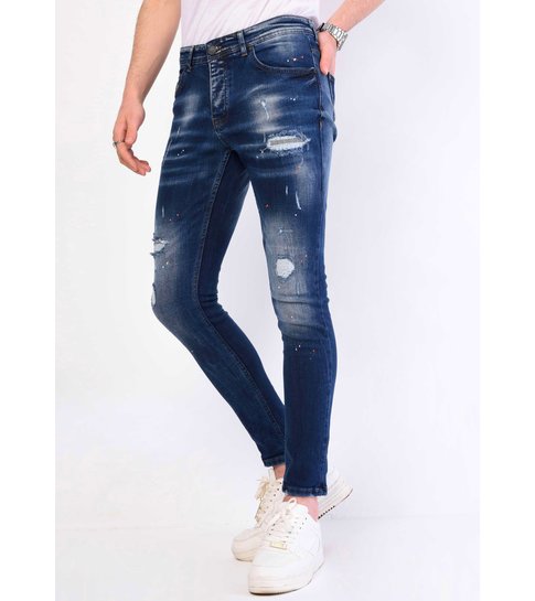 Local Fanatic Blauwe Heren Jeans met Verfspetters - 1060 - Blauw