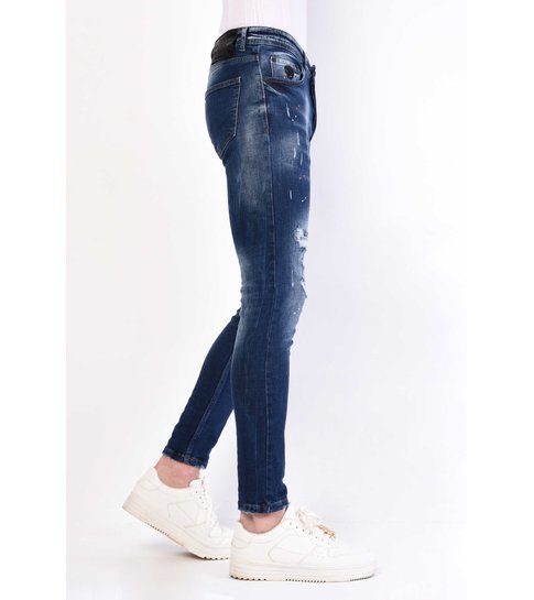 Local Fanatic Blauwe Heren Jeans met Verfspetters - 1060 - Blauw