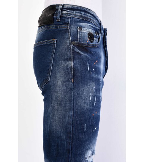 Local Fanatic Blauwe Heren Jeans met Verfspetters - 1060 - Blauw