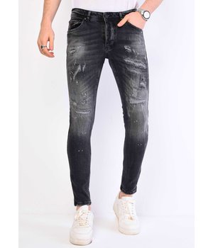 Local Fanatic Grijze Heren Jeans met Verfspatten - 1061 - Grijs