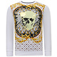 Heren Sweater met Print - Skull Strass - 3796 - Wit