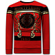 Heren Sweater met Print - Leeuw Strass - 3767 - Rood