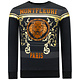 Heren Sweater met Print - Leeuw Strass - 3767 - Zwart