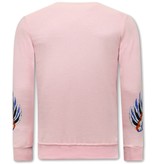 TONY BACKER Heren Sweater met Print - Tiger Couture - 3717 - Roze