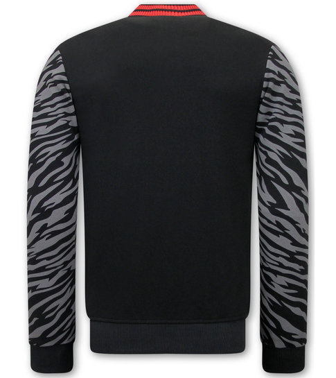 TONY BACKER Heren Vest met Print - Tiger Design - 3689 - Zwart