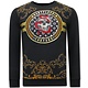 Heren Sweater met Print - Snake Skull - 3674 - Zwart
