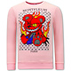 Heren Sweater met Print - Monster Teddy Bear - 3631 - Roze