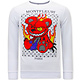 Heren Sweater met Print - Monster Teddy Bear - 3631 - Wit