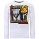 Heren Sweater met Print - Tiger Poster - 3627 - Wit