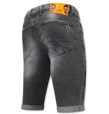 Local Fanatic Slim Fit Heren Korte Spijkerbroek -1034-SH- Grijs