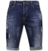 Local Fanatic Korte Broek Slim fit Heren met Gaten -1026-SH- Blauw