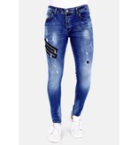 Local Fanatic Exclusive Jeans Heren Verfspatten - 1002 - Blauw