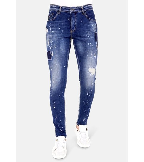 LF Exclusieve Heren Jeans met Verfspetters - 1026 - Blauw