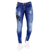 Local Fanatic Exclusive Jeans Heren Verfspatten - 1002 - Blauw