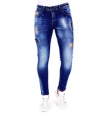 Local Fanatic Exclusieve Broek met Verfspatten Heren - 1006 - Blauw