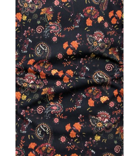 GB Luxe Heren Overhemd Bloemenprint - Slim Fit -3100 - Zwart