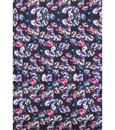 TONY BACKER Luxe Satijn Heren Overhemd Bloemen Print - 3076NW - Zwart / Turquoise