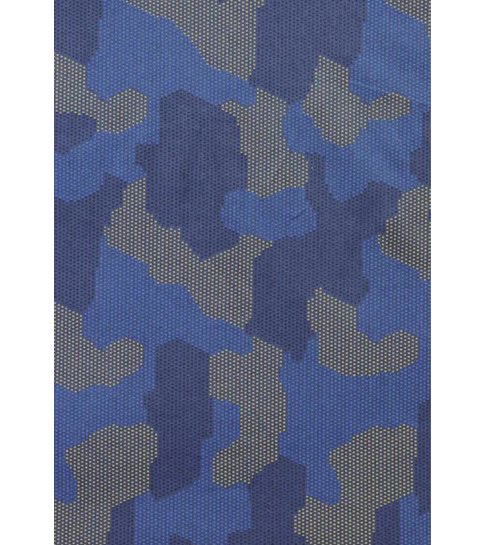 TONY BACKER Italiaanse Overhemden - Slim Fit Overhemd - Blouse Dotted Camouflage Pattern - Blauw