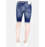 Local Fanatic Exclusieve Korte Heren Broek met Verfspatten - 1017 - Blauw