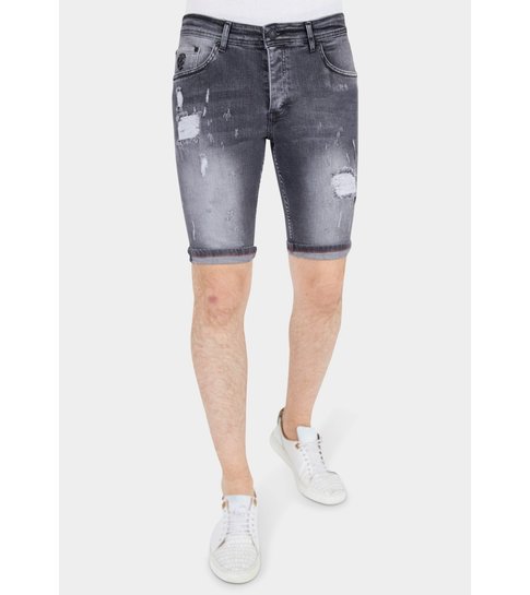 Local Fanatic Exclusieve Denim Shorts Heren Slim fit ​- 1039 - Grijs