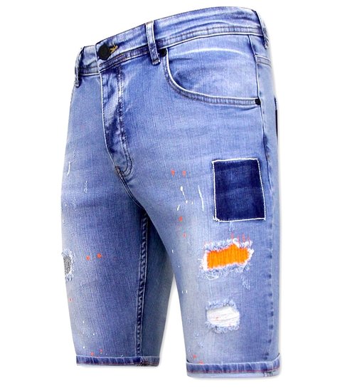 Local Fanatic Exclusieve Skinny Jeans Short Heren - 1040 - Blauw