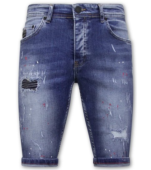 Local Fanatic Korte Broek met Verfspatten Heren - 1043 - Blauw