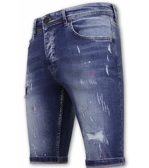 Local Fanatic Korte Broek met Verfspatten Heren - 1043 - Blauw