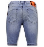 Local Fanatic Heren Denim Korte Jeans Slim fit  - 1048 - Blauw