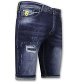 Local Fanatic Korte Heren Broek met Verfspatten - 1051 - Blauw