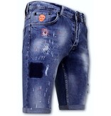 Local Fanatic Exclusieve Korte Spijkerbroek Heren Stretch - 1014 - Blauw