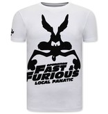 Local Fanatic Grappige t shirts Heren  - Fast and Furious - Wit