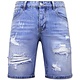 Korte Broek Heren met Gaten - Denim Short - 951- Blauw