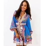 PARISIAN Halflange  Luxe  Dames  Jurk - 21495 - Beige / Blauw