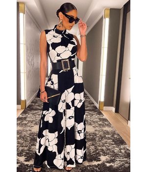 PARISIAN Luxe Playsuit met Print- 22149 -Zwart  / Wit