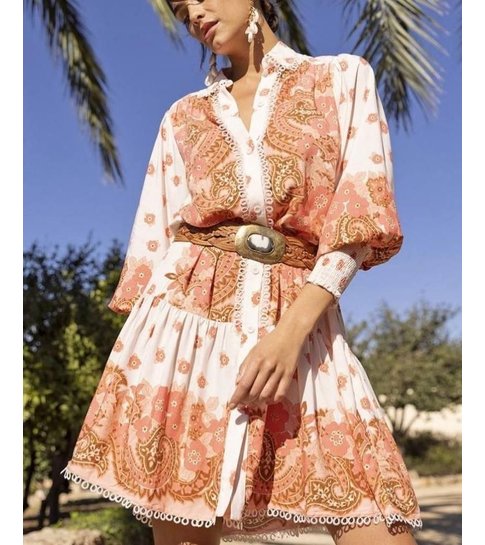 PARISIAN Halflange  Luxe  Dames  Jurk - 22183 - Beige