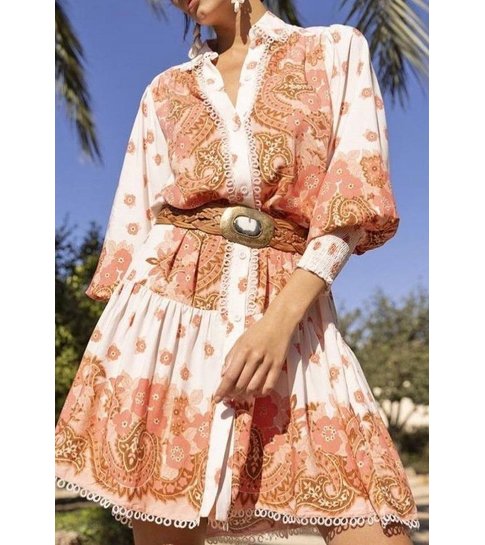 PARISIAN Halflange  Luxe  Dames  Jurk - 22183 - Beige