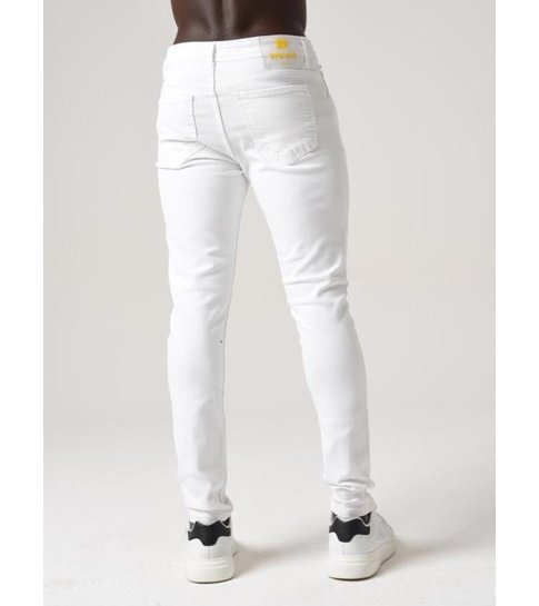 TRUE RISE Witte Jeans Heren Slim Fit -  LF/DNM/1089- Wit