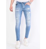 TRUE RISE Lichtblauwe Spijkerbroek Heren met Gaten - Slim Fit - DC-026 TRUE RISE Lichtblauwe Spijkerbroek Heren met Gaten - Slim Fit - DC-026