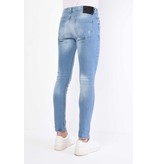 TRUE RISE Lichtblauwe Spijkerbroek Heren met Gaten - Slim Fit - DC-026 TRUE RISE Lichtblauwe Spijkerbroek Heren met Gaten - Slim Fit - DC-026
