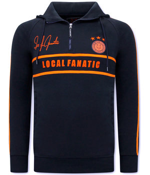 Local Fanatic Trainingspakken-Joggingpak Heren- Double Line Signed -GS111-6515- Blauw / Oranje