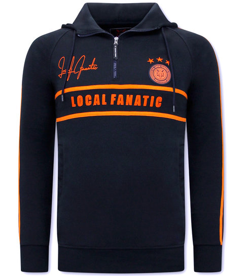 LF Amsterdam Heren Training Sweater - Double Line Signed - Blauw / Oranje