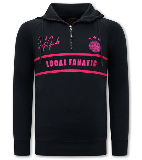 Local Fanatic Heren Training Sweater - Double Line Signed - Blauw / Roze