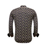 TONY BACKER Luxe Satijn Overhemd Fiets Print - 3094 - Bruin