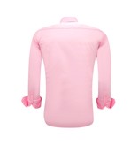 TONY BACKER Luxe Blanco Satijn Hemd voor Mannen - Slim Fit - 3071 - Roze