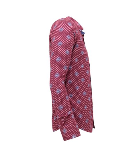 TONY BACKER Overhemd met Print Heren - Slim Fit - 3087 - Rood