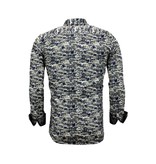 TONY BACKER Luxe Design Overhemden Heren -  Digitale Print - 3043 - Blauw