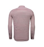 TONY BACKER Italiaanse Overhemden - Slim Fit Overhemd - Blouse Garment Pattern - Rood