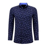 TONY BACKER Getailleerde Heren Overhemden - 3074 - Navy